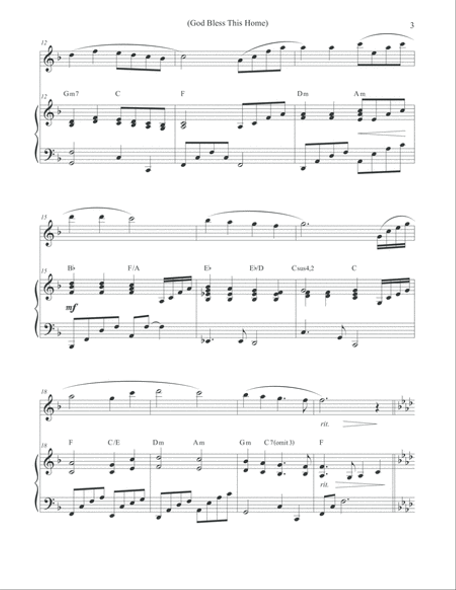 God Bless This Home (Song of Blessing) Flute & Piano Flute Solo scores gallery preview page 3