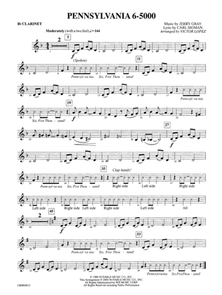Pennsylvania 6-5000: 1st B-flat Clarinet
