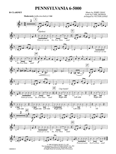 Pennsylvania 6-5000: 1st B-flat Clarinet