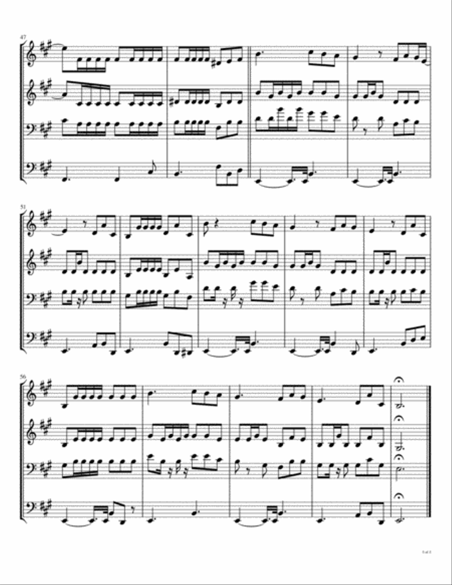 Norwegian Wood (this Bird Has Flown) Brass Ensemble scores gallery preview page 6