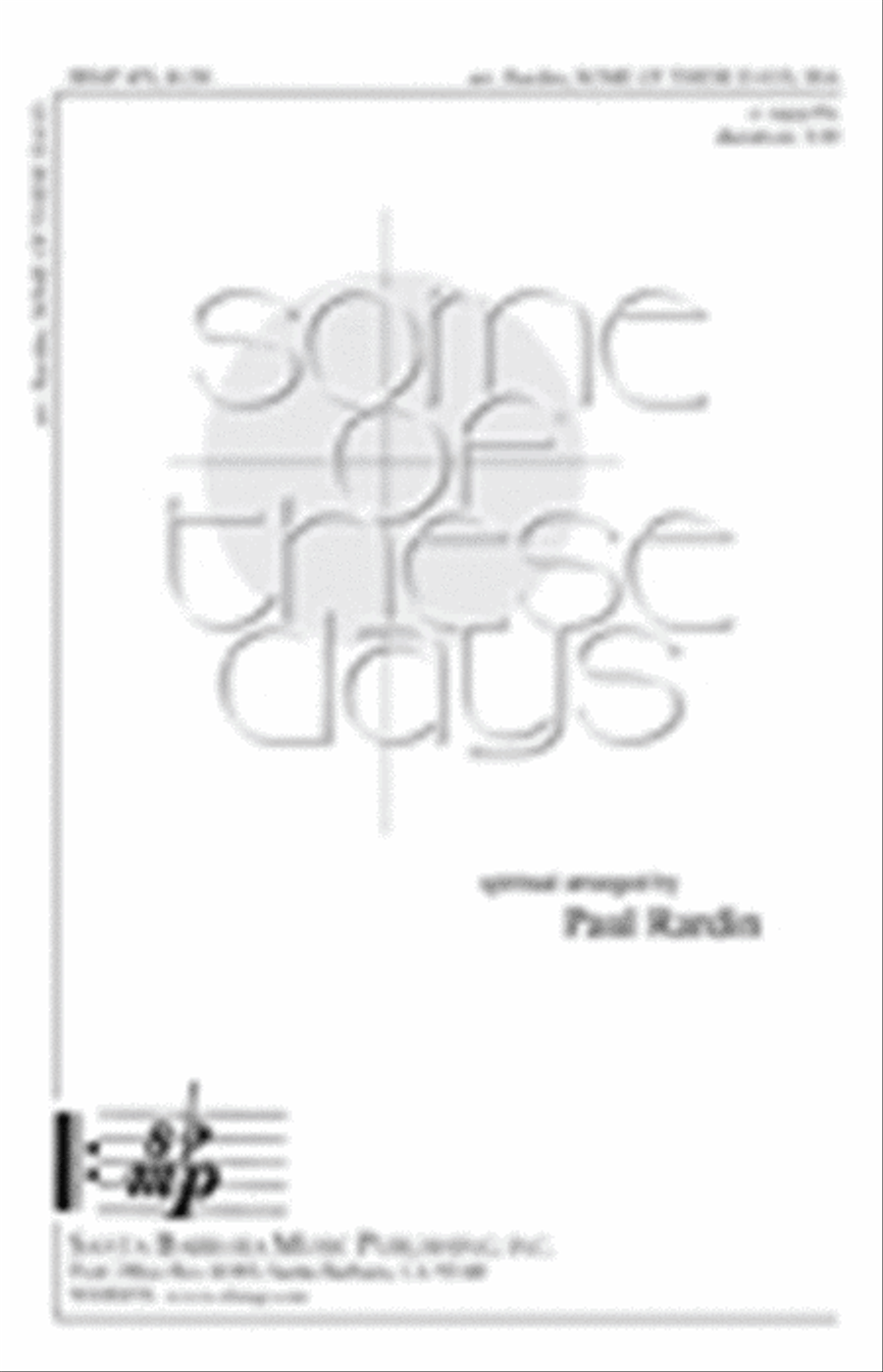 Some of These Days - SSA Octavo SSA scores gallery preview page 1