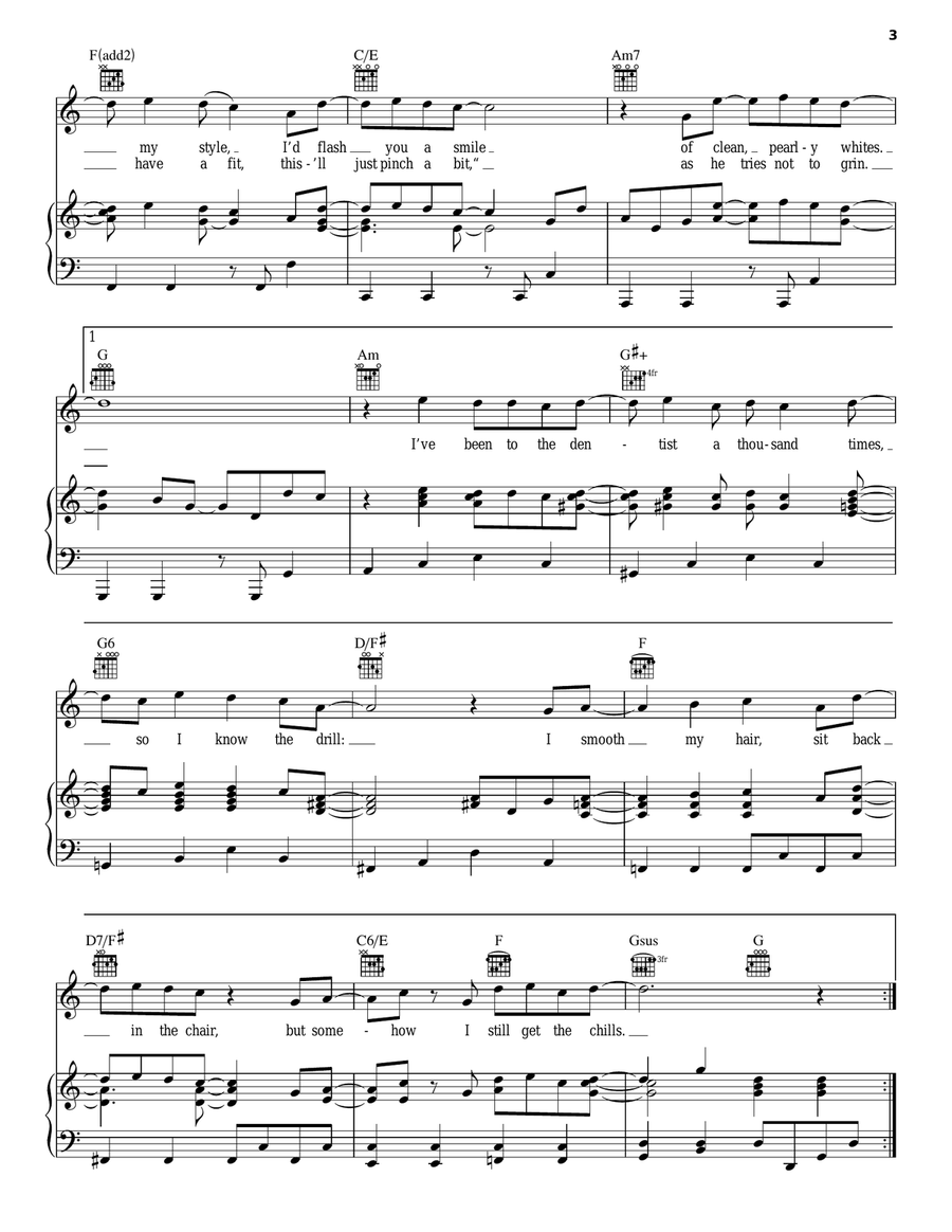 Dental Care Dental Care Piano, Vocal, Guitar scores gallery preview page 3