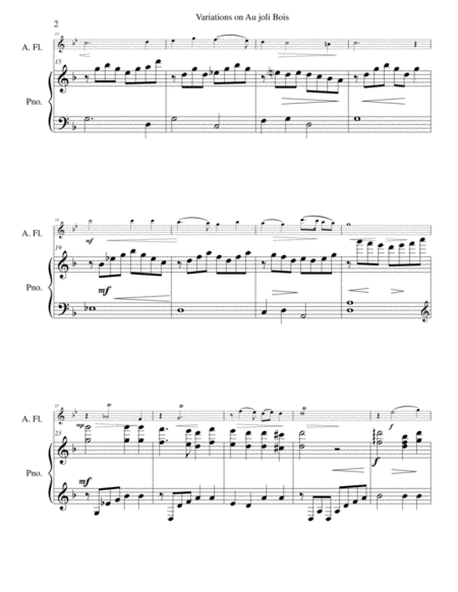 Variations on au Joli Bois for alto flute and piano image number null