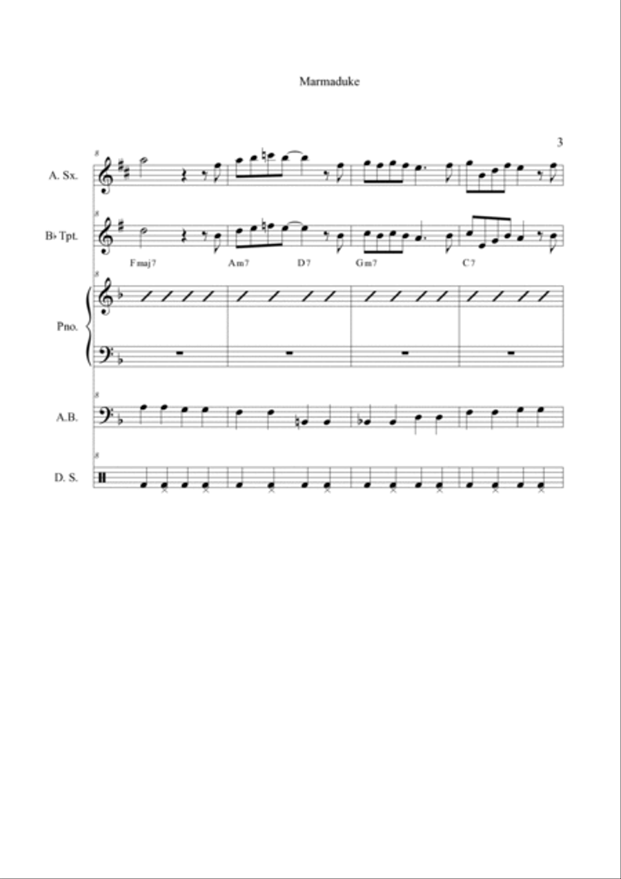 Marmaduke Jazz Ensemble scores gallery preview page 3