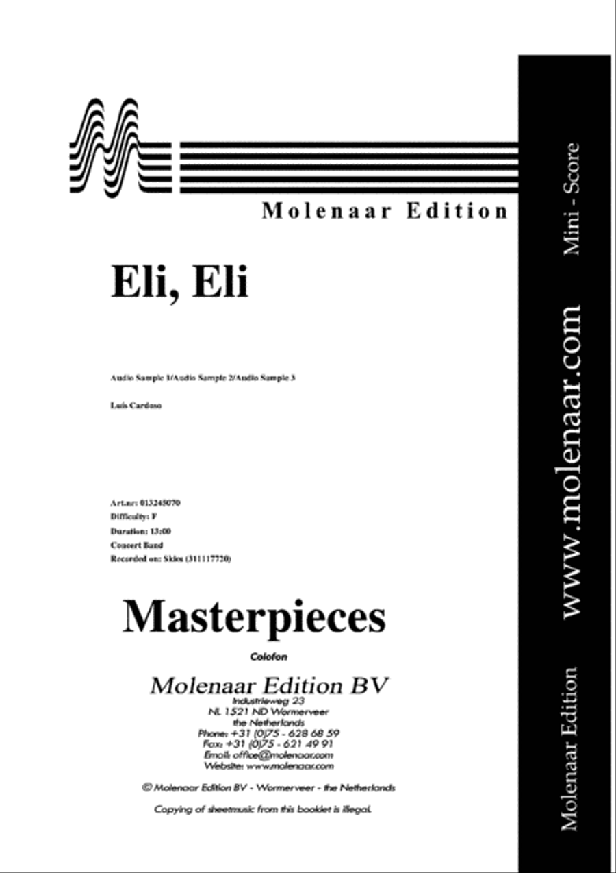 Eli, Eli Eli, Eli Concert Band scores gallery preview page 2