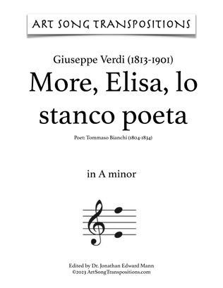 VERDI: More, Elisa, lo stanco poeta (transposed to A minor)
