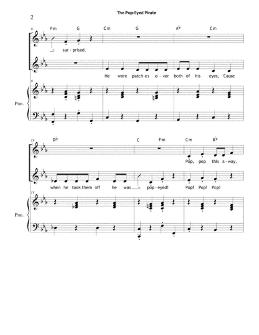 The Pop-Eyed Pirate The Pop-Eyed Pirate 2-Part scores gallery preview page 2