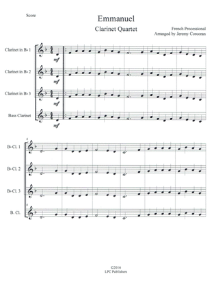 Oh Come, Emmanuel for Clarinet Quartet