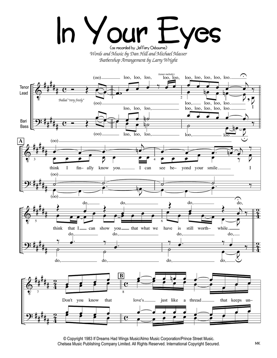 In Your Eyes TTBB scores gallery preview page 1