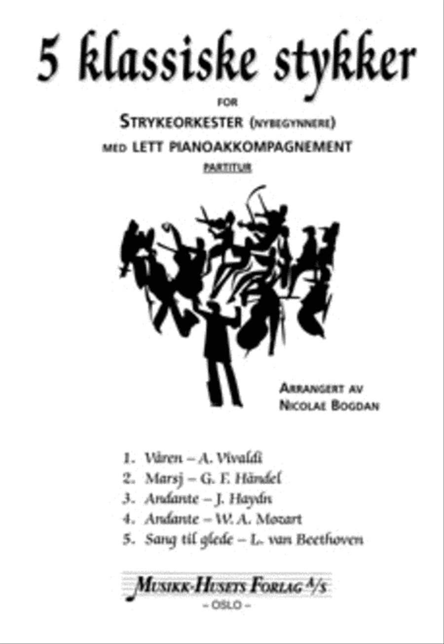 5 Klassiske Stykker for Strykeorkester String Orchestra scores gallery preview page 1