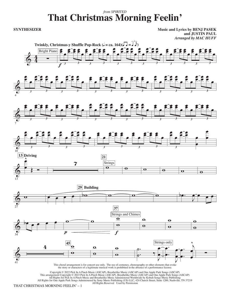 That Christmas Morning Feelin' (arr. Mac Huff) - Synthesizer