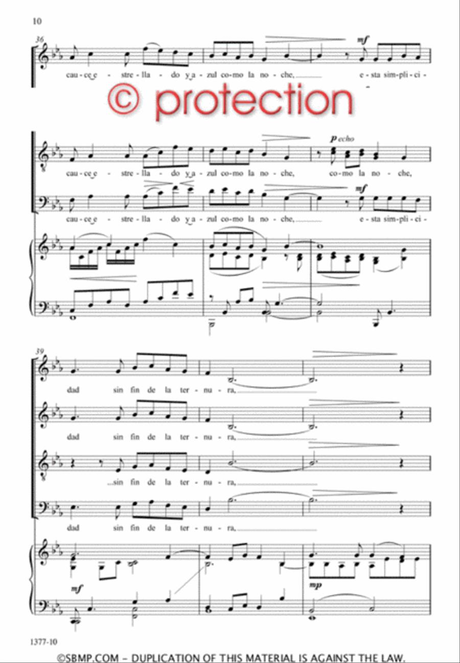 Tu sangre en la mia - SATB Octavo 4-Part scores gallery preview page 9
