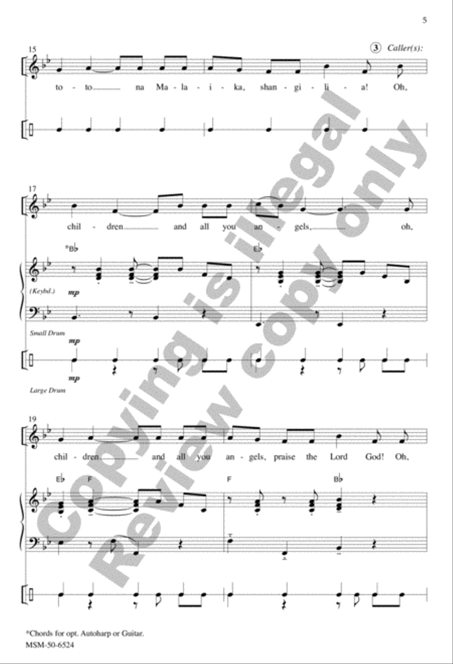 Watoto na Malaika (Children and Angels, Rejoice) SSA scores gallery preview page 5