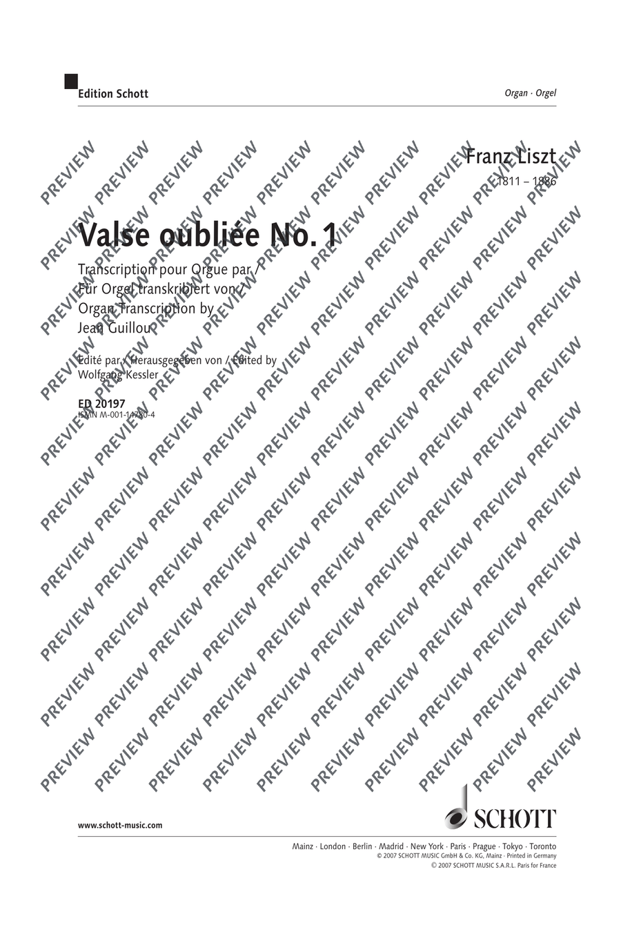 Valse oubliée No. 1 Organ scores gallery preview page 2