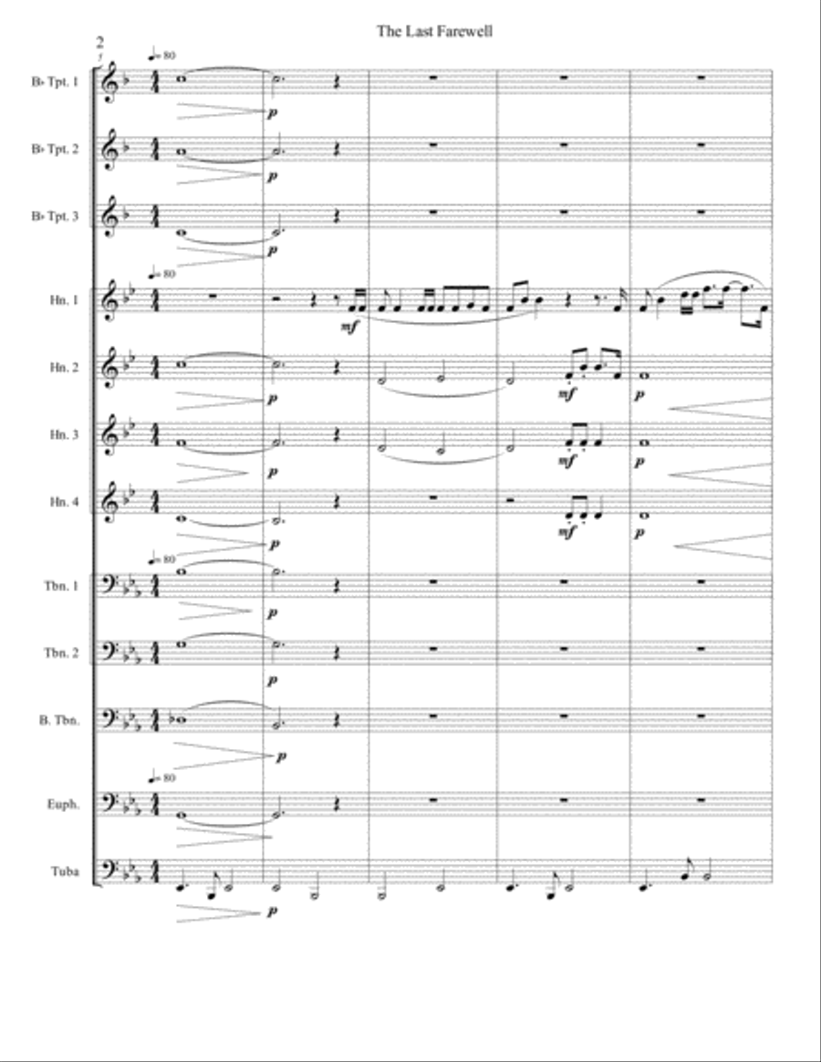 The Last Farewell Brass Ensemble scores gallery preview page 3
