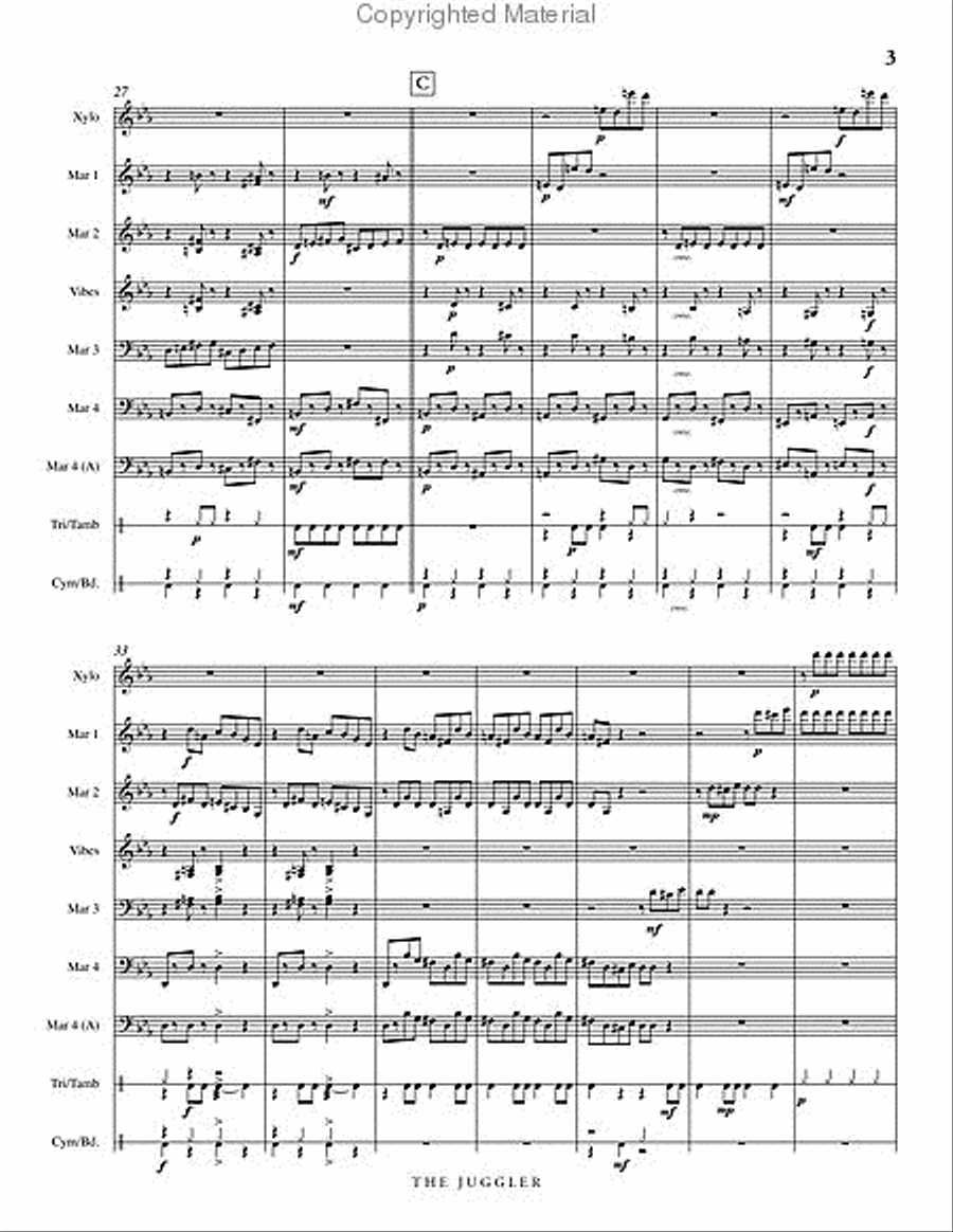 The Juggler Percussion Ensemble scores gallery preview page 4