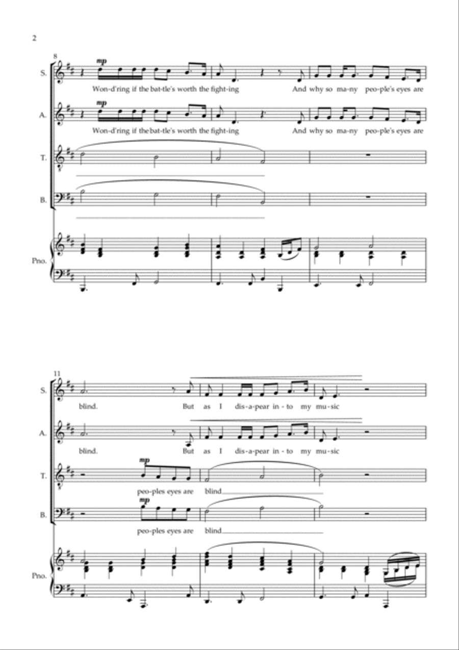 What Would I Do Without My Music Choir scores gallery preview page 2