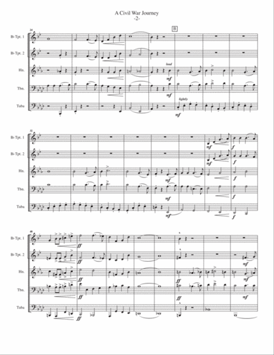 A Civil War Journey for Brass Quintet Brass Quintet scores gallery preview page 3