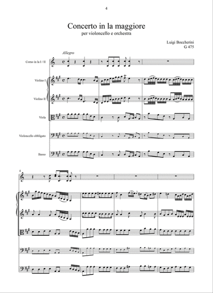 Concerto in la maggiore GerB 475 Orchestra scores gallery preview page 2
