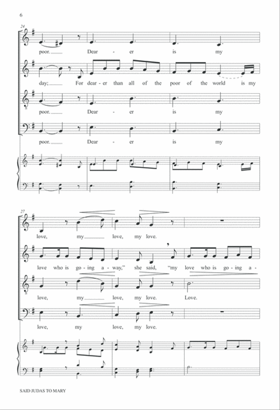 Said Judas to Mary 4-Part scores gallery preview page 6