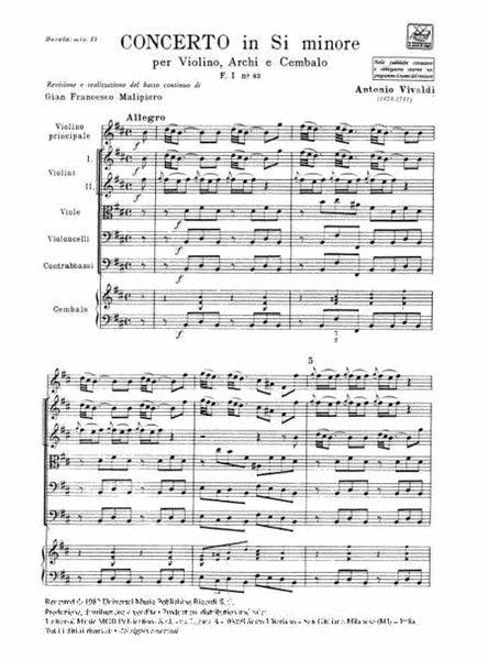 Concerto in Si Minore (B minor)