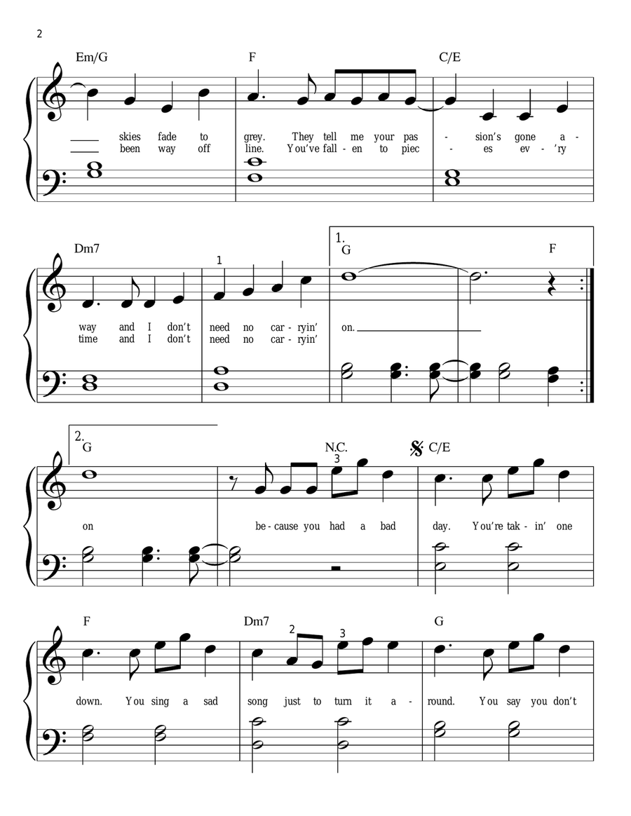 Bad Day Easy Piano scores gallery preview page 2