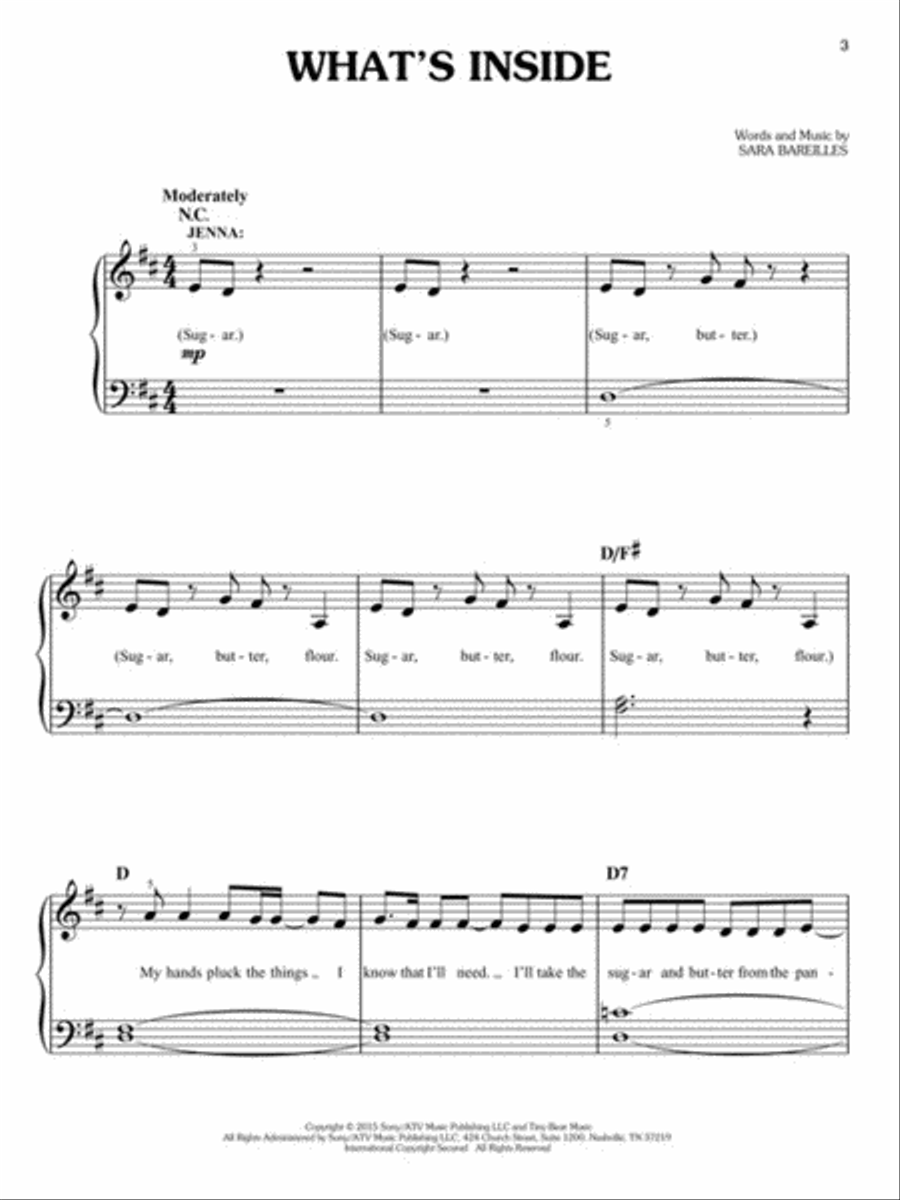 Waitress – Easy Piano Selections Voice scores gallery preview page 3