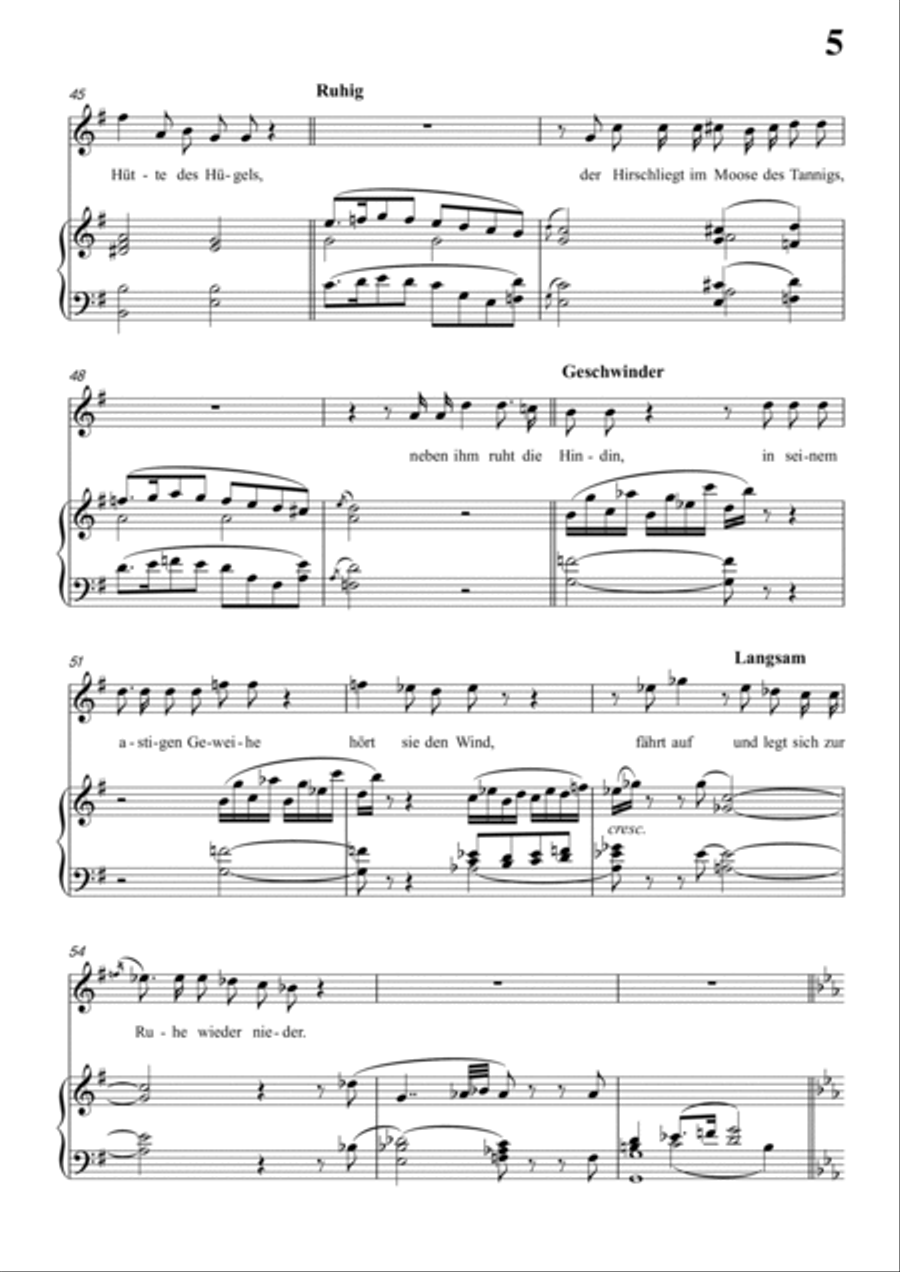 Schubert-Die Nacht in c minor,D.534,for Vocal and Piano Voice scores gallery preview page 6