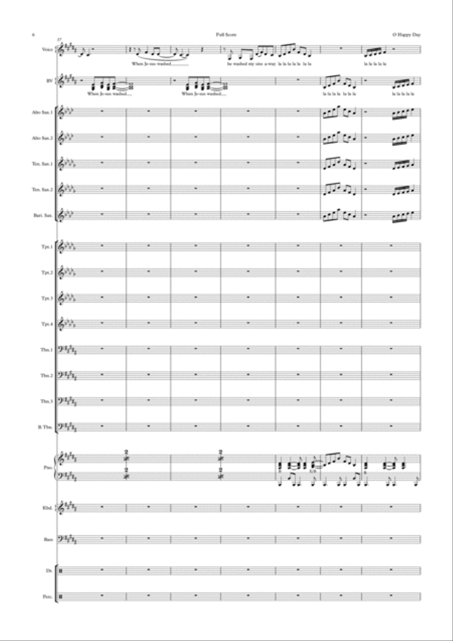 Oh Happy Day Jazz Ensemble scores gallery preview page 6