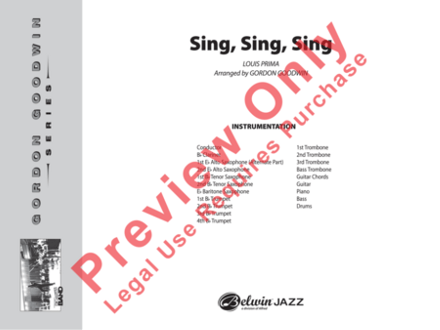 Sing, Sing, Sing Jazz Ensemble scores gallery preview page 30