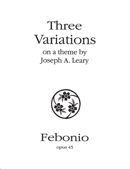 Three Variations on a theme by Joseph A. Leary image number null