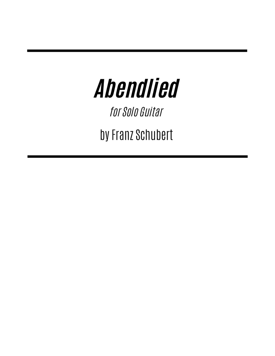 Abendlied (for Solo Guitar) Chamber Music scores gallery preview page 1