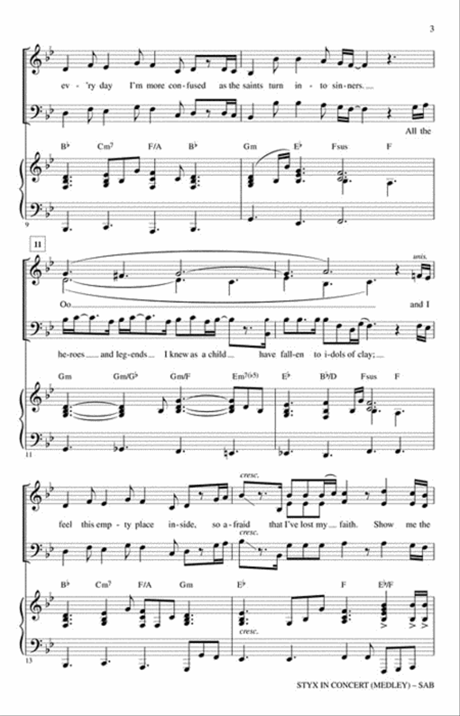 Styx in Concert 3-Part scores gallery preview page 3