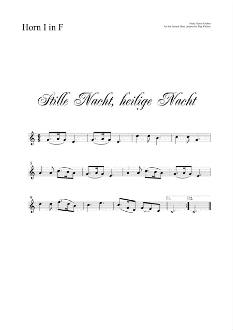 Stille Nacht, heilige Nacht für Horn Quartett Brass Quartet scores gallery preview page 3