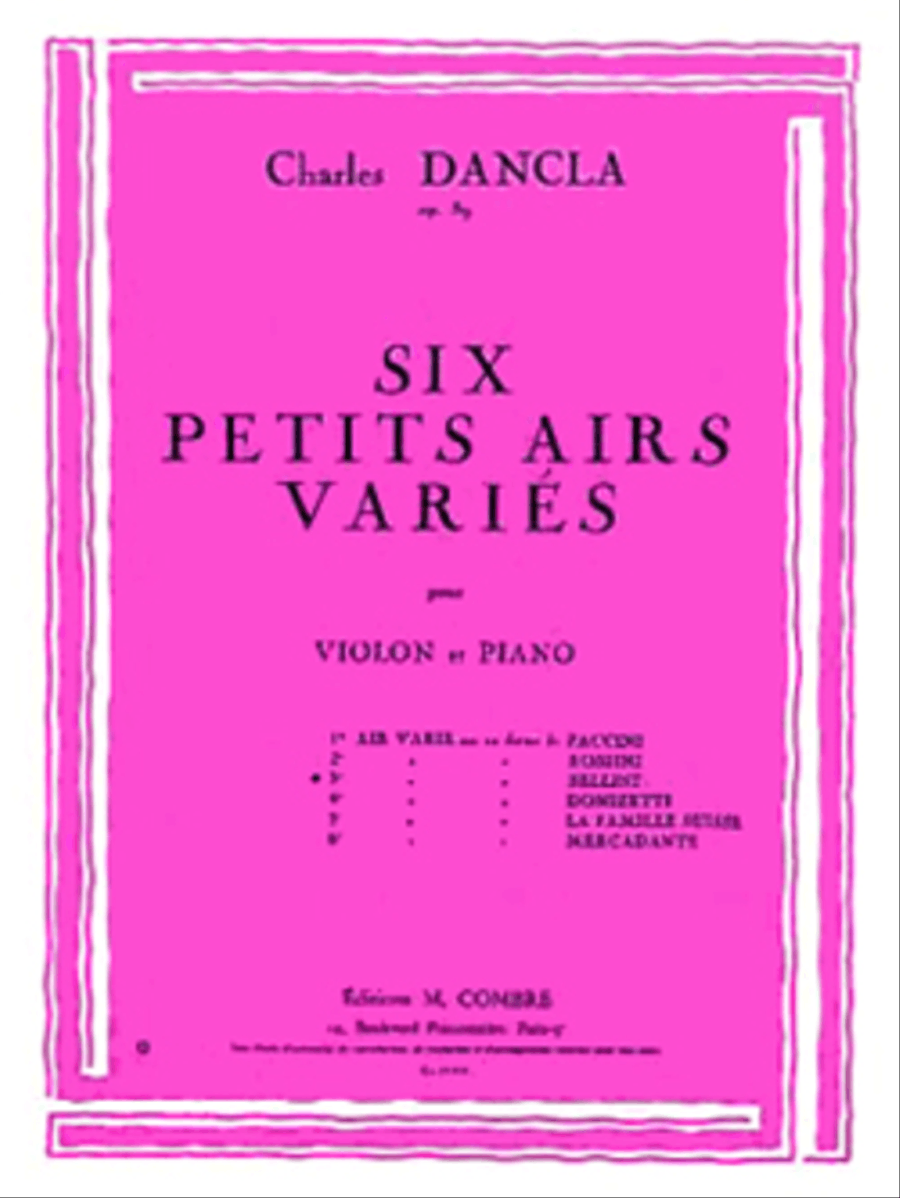 Air varie No. 3 sur un theme de Bellini Op. 89 Violin Solo scores gallery preview page 1
