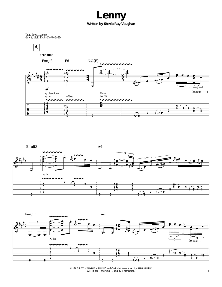 Lenny Acoustic Guitar scores gallery preview page 1