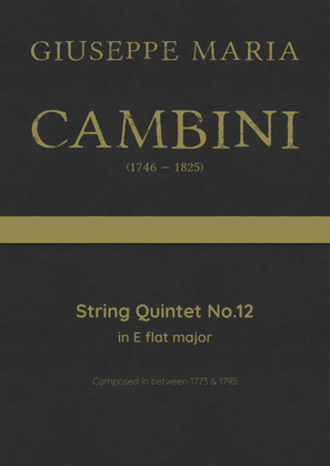 Cambini - String Quintet No.12 in E flat major