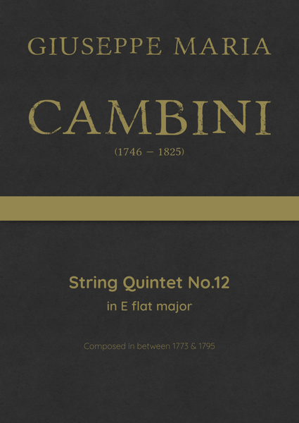 Cambini - String Quintet No.12 in E flat major image number null