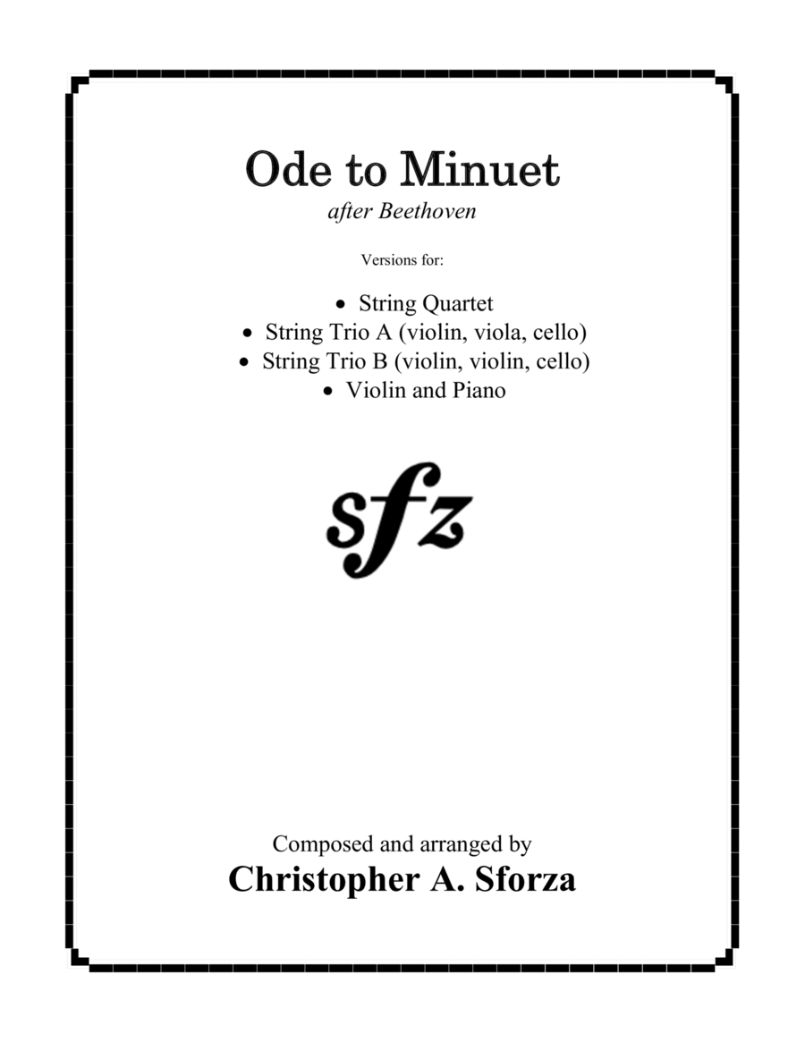 Ode to Minuet Small Ensemble scores gallery preview page 1