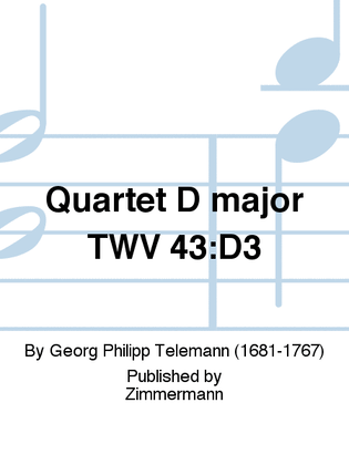 Book cover for Quartet D major TWV 43:D3