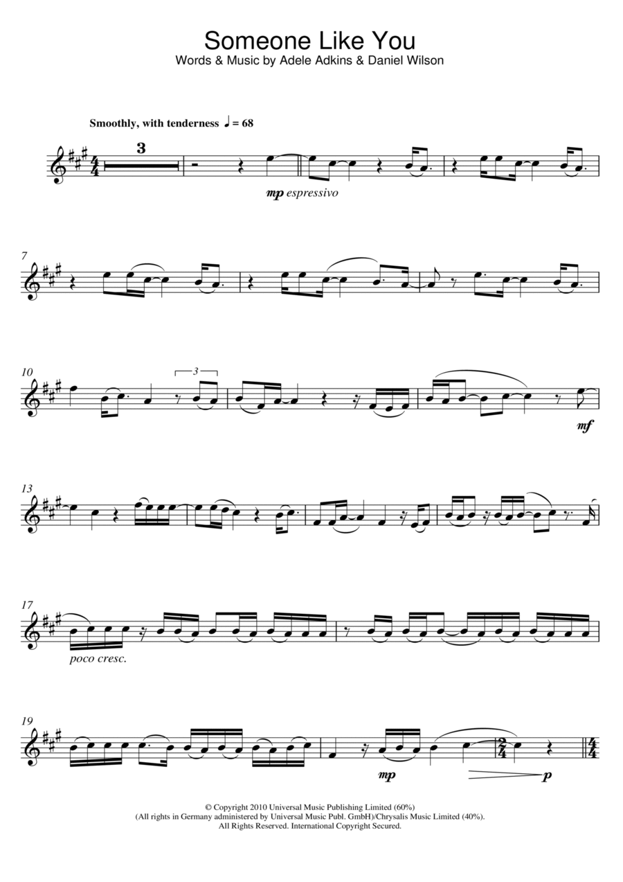 Someone Like You Someone Like You Flute Solo scores gallery preview page 1