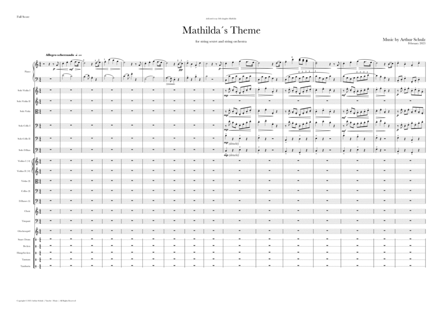 Mathilda´s Theme (Full Score) Chamber Music scores gallery preview page 1