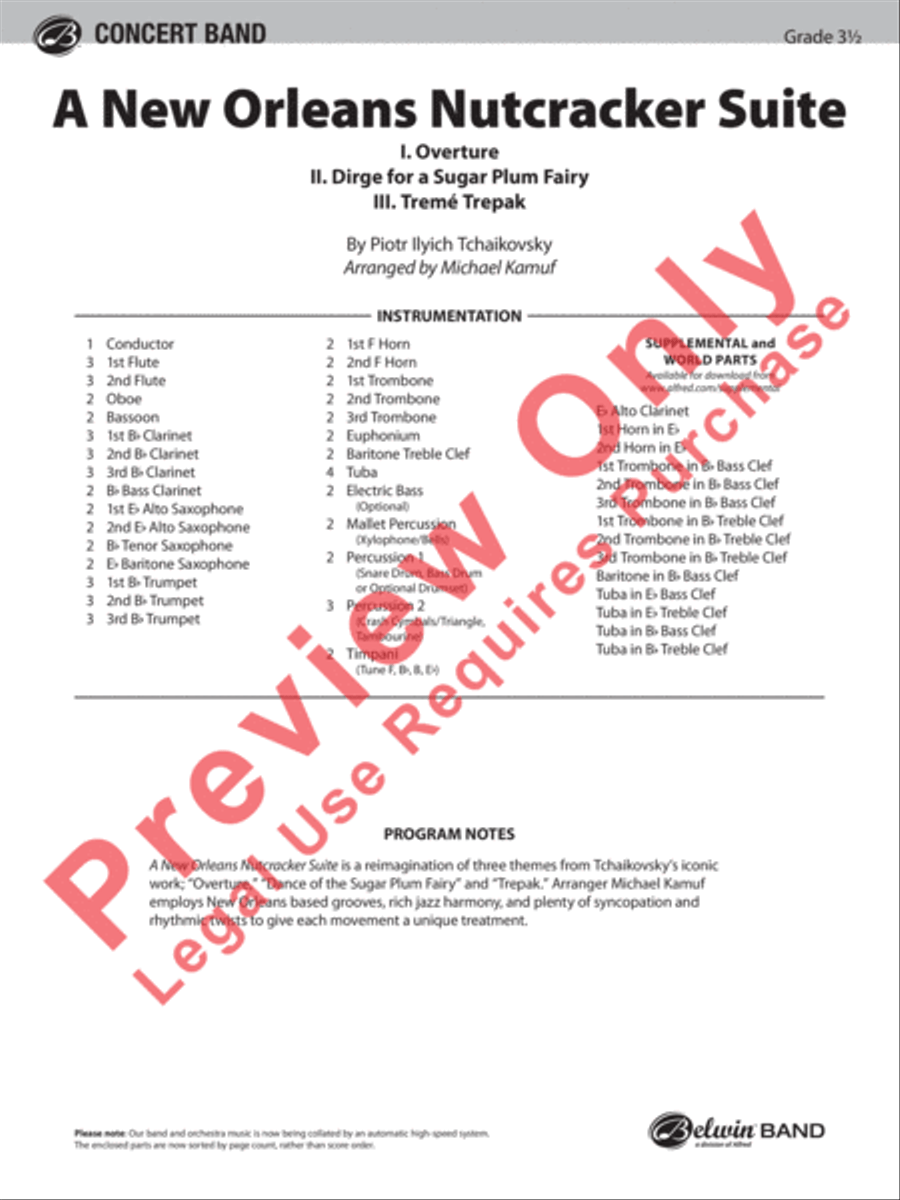 A New Orleans Nutcracker Suite Concert Band scores gallery preview page 2