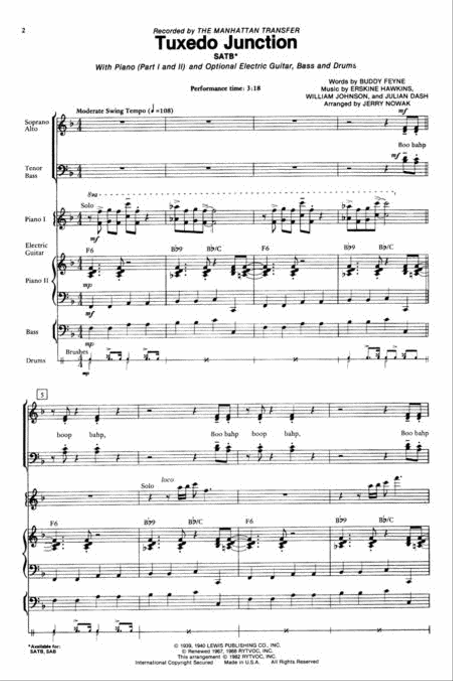 Tuxedo Junction 4-Part scores gallery preview page 2