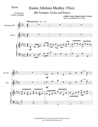 EASTER ALLELUIA MEDLEY (Trio – Bb Trumpet, Violin/Piano) Score and Parts