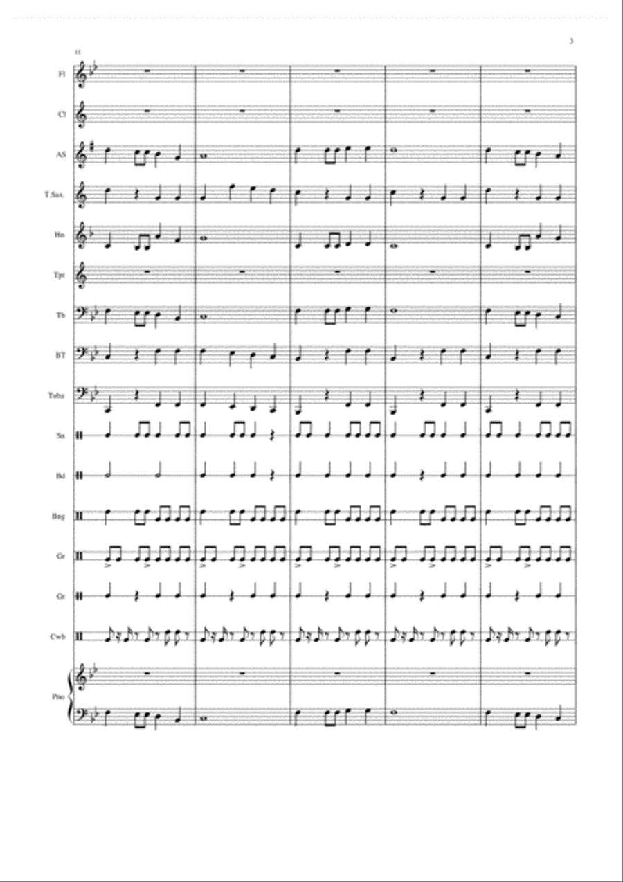 La Bendicion Seis Concert Band scores gallery preview page 3