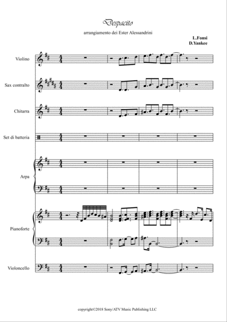 Despacito Despacito Large Ensemble scores gallery preview page 1