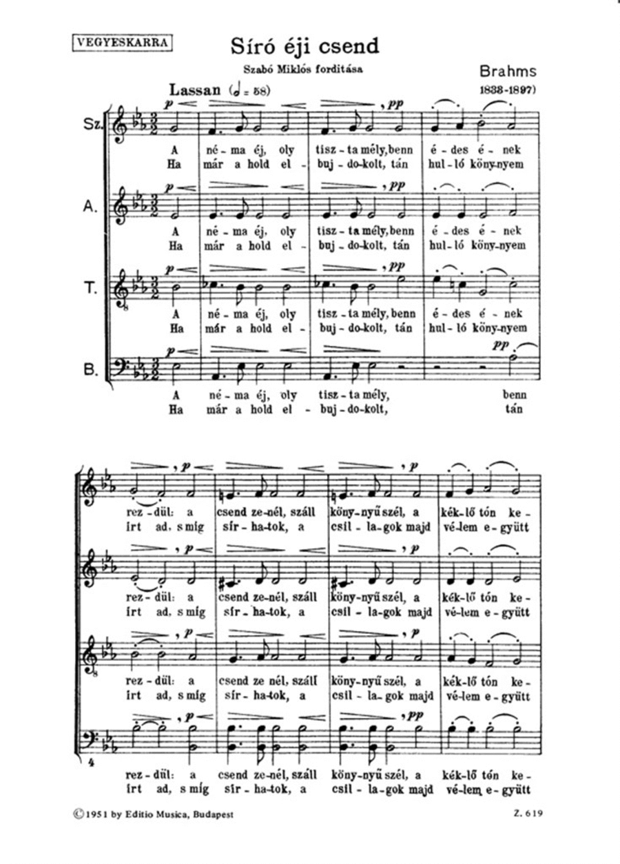 Síró éji csend A Cappella scores gallery preview page 1