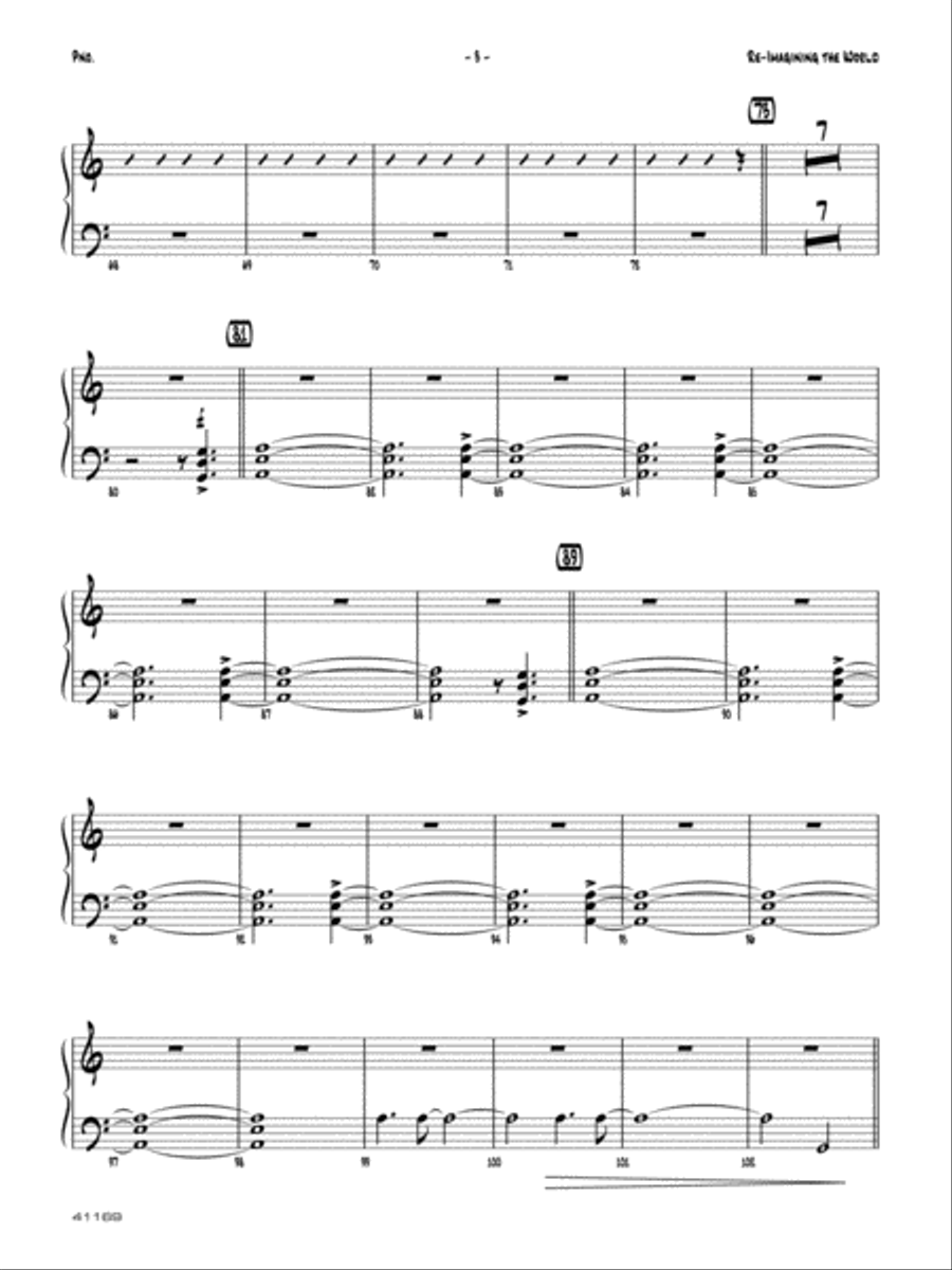 Re-Imagining the World: Piano Accompaniment Jazz Ensemble scores gallery preview page 3