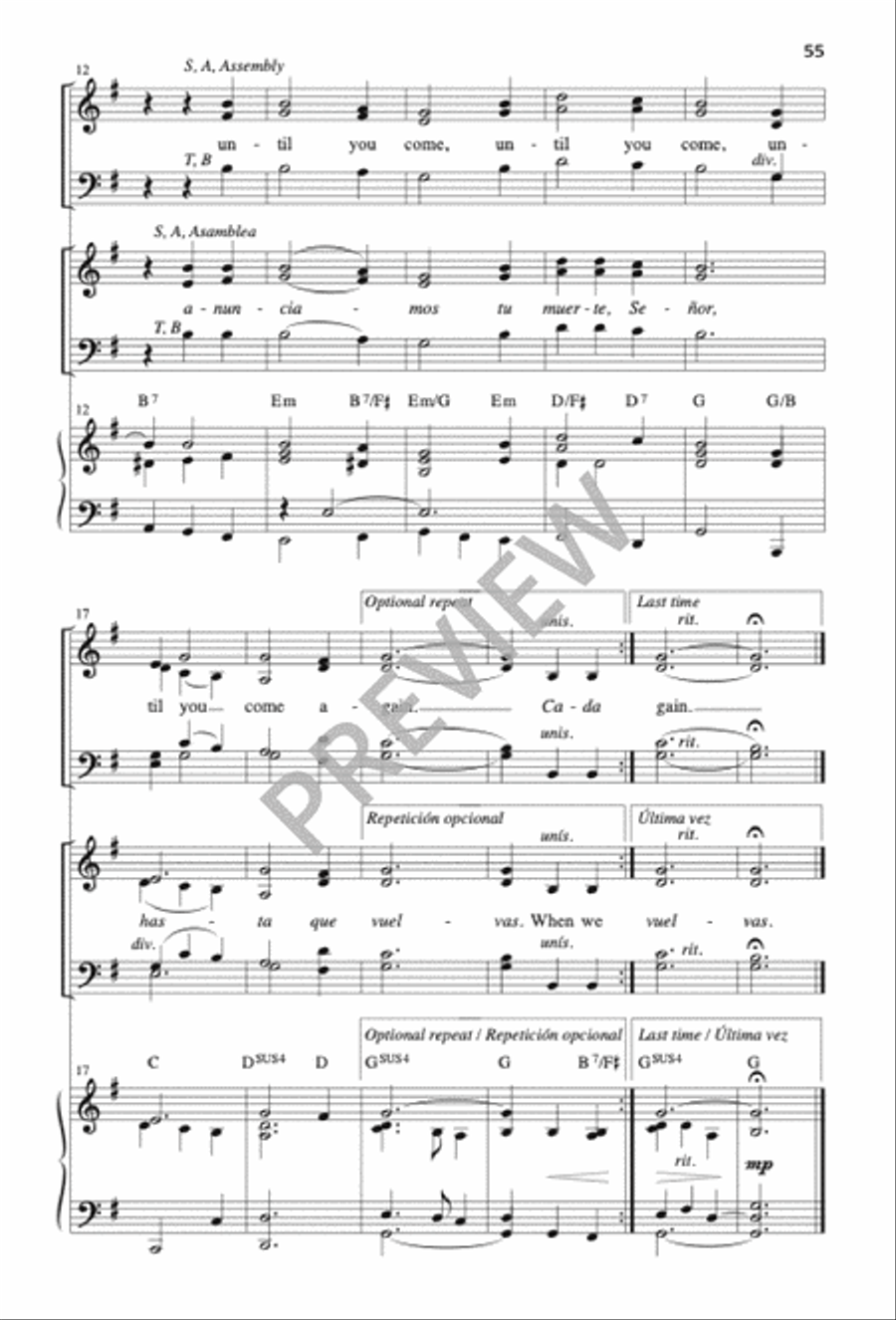 Mass of the Sun of Justice / Misa Sol de Justicia 4-Part scores gallery preview page 54